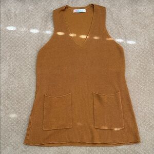 FP Beach Knit Sleeveless Mini Dress, Rust, Size S